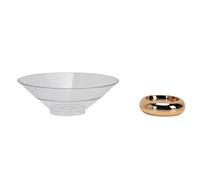 Zunate Cuenco para Servir Frutas, Elegante Cuenco Decorativo con Textura de Glaciar con Drenaje para Cocina y Comedor PET PP (Oro cónico)