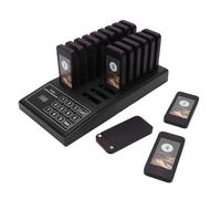 Zunate de Llamadas Inalámbrico, 1 Transmisor y 18 Receptores Kit de Buscapersonas por Vibración con 999 Canales, Alcance de 30-100 M, para Estación de Enfermería Clínica Restaurante (EU)