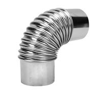 Zunate de Tubo de Estufa, Escape de Chimenea, Juntas Selladas Herméticas para Estufa de Leña, Tiendas de Campaña con Aberturas para Gato de de 3 "de Diámetro (90 Grados)