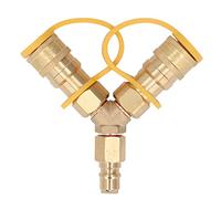 Zunate Divisor de gas Y de 3/8 pulgadas, adaptador de conexión/desconexión rápida de gas natural simultáneamente para dos unidades NG y , parrillas, estufas de camping, fogatas de patio