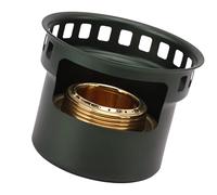 Zunate Estufa de Alcohol de Cobre Portátil a Prueba de Viento |Estufa de Camping para Mochilero con Anillo de Sellado, Extendido para Cocinar Al Aire, Olla Caliente para Freír (Verde negruzco)