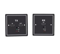 Zunate Extensor de Placa de Pared Multimedia HD sobre un Cat6 hasta 197 Pies, Receptor Transmisor Multimedia HD con Control IR, Compatible con Resolución 1080p para TV, Cine en Casa