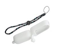 Zunate Funda Protectora de Silicona para Cámara de Pulgar Insta360 Go 2 Y Compartimento para Batería, Funda Protectora Ligera con Cuerda de Mano para Insta 360 Go 2(Blanco)