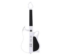 Zunate Innovador Juguete de Guitarra Eléctrica para Niños sin Cuerdas con Luces LED Rítmicas, Batería Recargable para Curiosidad Musical, Portátil y Compacto para Citas de Juegos, Material ABS (WHITE)