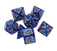 Zunate Juego de 7 Dados de Resina Poliédricos con Patrón de Dragón Perla | Dados de dragones de mazmorras, estilo antiguo, balanceo impecable, accesorio RPG de fantasía, coleccionable