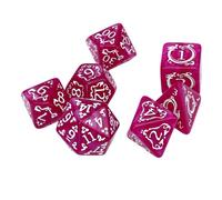 Zunate Juego de 7 Dados de Resina Poliédricos con Patrón de Dragón Perla | Dados de dragones de mazmorras, estilo antiguo, balanceo impecable, accesorio RPG de fantasía, coleccionable