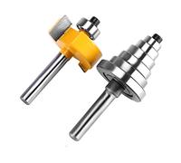 Zunate Juego de Brocas para Enrutador de Rebaje de 1/2 Pulgada |Recortadora de Bordes Guiada con Vástago de 1/4 de Pulgada y 7 Rodamientos para Carpintería de Madera Contrachapada MDF de Madera Maciza