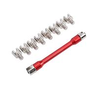 Zunate Juego de Llaves para Radios de Motocicleta Duraderas, Materiales de Primera Calidad de 5,0 a 6,8 Mm en Color Rojo, Herramienta de Fácil Ajuste para Moto Scooter, Cabezales de Repuesto Incluidos