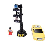 Zunate Juguete de Semáforo con Modelo de Coche, Luces LED y Efectos de Sonido, Mini Juego Educativo Interactivo de Seguridad Vial para Niños, Juguete de Aprendizaje Preescolar, Luz de Señal Realista