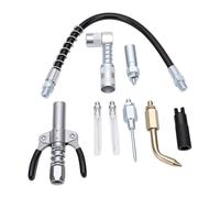 Zunate Kit de Accesorios para Pistola de Engrasar Manguera de 12 Pulgadas | Juego de accesorios de lubricación, alcance en espacios reducidos, acero de aleación duradero, mantenimiento de maquinaria
