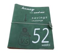 Zunate Libro de Presupuesto de Sobres con Relleno de Efectivo para el Desafío de Ahorro de 52 Semanas |Cuaderno de Película de PP Reutilizable para Parejas y Familias (GREEN)
