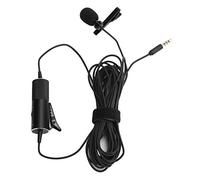 Zunate Micrófono Lavalier, Cable de 5,8 m, Manos Libres, micrófono de Solapa con Clip con Condensador omnidireccional, micrófono Universal con Clip para Cuello, para teléfonos móviles, cámara(Negro)