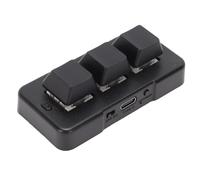 Zunate Mini Teclado USB para PC de 3 Teclas, USB + 2,4G Tipo C, Teclado Mecánico Personalizado para Juegos Programables para Videojuegos, Música, OSU Office (Black)