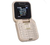 Zunate Mini Teléfono Móvil con Tapa 2G, Teléfono Celular Plegable con 2 Ranuras para Tarjetas SIM, Pantalla Pequeña de 1,77 Pulgadas, Teléfono con Tapa Desbloqueado (Gold)