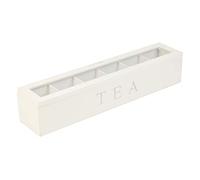 Zunate Organizador de Bolsitas de té de Madera Natural con 5 Ranuras |Caja de Almacenamiento de té y café Retro para Paquetes de Azúcar, Contenedor de Encimera de Cocina para el Hogar (BLACK)