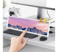 Zunate Pantalla de Pantalla Táctil Portátil de 8.8 Pulgadas, Monitor Secundario 480x1920 con Toque de 5 Puntos, para la Computadora Portátil GPU CPU RAM Monitoreo, Espectro de Música