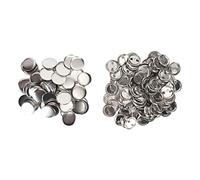 Zunate Piezas del Botón Trasero del Pin de la Insignia de Bricolaje |Juego de Plancha Alisadora Inoxidable para Máquina de Hacer Botones, 100 Piezas, con Películas Protectoras Transparentes (37MM)