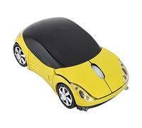 Zunate Ratón Inalámbrico, Lindo Ratón de Ordenador 2,4G para Coche con Receptor USB, Sensor óptico de 1600 dpi, 3 Botones para PC Ordenador Portátil (Yellow)