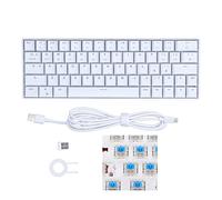 Zunate READSON WL64 Keys Teclado mecánico retroiluminado Blanco, Teclado inalámbrico Compatible con 5.0 y 3.0, 2.4G y conexión por Cable Tipo C, 4 Opciones de Interruptor Disponibles Interruptor Azul
