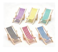 Zunate Silla de Playa para Casa de Muñecas, Tumbona Plegable de Madera en Miniatura a Escala 1:12, Mini Muebles de Playa, Accesorios para la Escena de la Piscina de la Casa de Muñecas (Verde + Negro