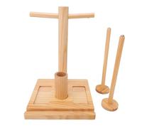Zunate Soporte de Hilo Giratorio Magnético de Doble Husillo de Madera para Tejer en Color con Soporte para Teléfono para Crochet - Madera de Haya Premium - 7.48x7.48x10.83in