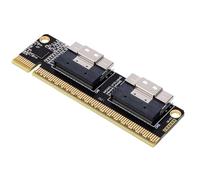 Zunate Tarjeta Adaptadora PCIE Gen4 X16 a SlimSAS X8 para 4 | Placa Elevadora de Expansión, IC Divisor de Reloj, Perfil Bajo Compacto, 5U Chapado en Oro, Luz LED de Estado