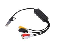 Zunate Tarjeta de Captura AV S Video a USB 2.0 Tipo C, Grabador de Vídeo Sonoro con Grabación de Vista Previa en Tiempo Real para OS X HarmonyOS OBS VLC AMCap