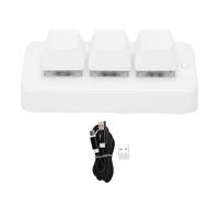 Zunate Teclado de 3 Teclas, Teclado Pequeño Mecánico Personalizado con Controlador Programable, USB Inalámbrico con Cable 2.4G, para Trabajos de Juegos, para Wins Linux OS X (White)