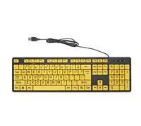 Zunate Teclado de Computadora con Impresión Grande, Teclado de Computadora con Cable USB de 104 Teclas, Teclado de Tamaño Completo con Letras Impresas de Gran Tamaño, para Personas