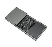 Zunate Teclado Plegable, 3 Teclados Inalámbricos Plegados con Panel Táctil Teclado Plegable con Cierre Magnético para iOS para Android para (Gris)