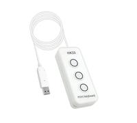 Zunate Teclado USB programable con Cable, 3 Teclas con Puntos Braille y Cable USB de 2 Metros Bloc de macros para Cortar, copiar y Pegar para más Combinaciones de Teclas Personalizado (HK33UW Blanco)