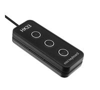 Zunate Teclado USB programable con Cable, 3 Teclas con Puntos Braille y Cable USB de 2 Metros Bloc de macros para Cortar, copiar y Pegar para más Combinaciones de Teclas Personalizado (HK33ub Negro)