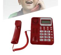Zunate Teléfono con Cable ABS con Identificador de Llamadas y Función de Calculadora para Uso en Escritorio, Diseño Ergonómico, Admite Extensiones (Rojo)