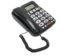 Zunate Teléfono con Cable, Teléfono Fijo con Botón Grande para Personas Mayores, Marcación con un Toque para Niños Mayores con Discapacidad Visual, Teléfono de Extensión de Doble Puerto(Negro)