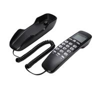 Zunate Teléfono Fijo con Cable, Modelo Básico Retro para Montaje en Pared, con Identificador de Llamadas DTMF, Pantalla LCD y Memoria para el Hogar, Hotel, Cocina, Garaje o (Negro (versión en inglés))