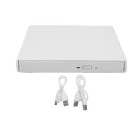 Zunate Unidad óptica Externa USB 4K, Multimedia BD DVD CD de 5 Gbps (White)