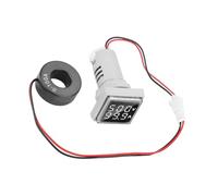 Zunate Voltímetro con Pantalla Digital LED AC 0-100A, Amperímetro, Indicador de Panel de 22mm, 60-500V, Rojo, Azul, Verde, Blanco y Amarillo (WHITE)