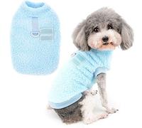 Zunea Abrigo Chaqueta para Perros Pequeños Invierno Ropa de Forro Polar Cálida Suave Mullida Jerséis para Cachorros con Anillo en D para Arnés Correa Ropa para Mascotas Chihuahua Gatos Azul XL