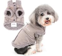 Zunea Abrigo de Invierno para Perros Pequeños Chaqueta de Forro Polar para Cachorros Cálido Suave Ropa con Anillo en D Clima Frío a Prueba de Viento Abrigos para Mascotas Chihuahua Yorkie Gris M