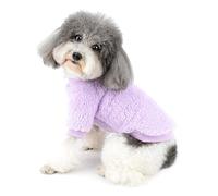 Zunea Abrigo para Perros Pequeños Invierno Cálido Jerséis Forro Polar Sherpa Cachorros Suéter Mascotas Chaqueta Chihuahua Gatos Ropa para Clima Frío Púrpura S
