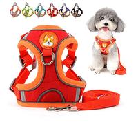 Zunea Antitirones Arnés para Perro Pequeño Ajustable Reflectante Gatos Cachorro Chaleco Arnés de Ante Suave Arneses Ligeros a Prueba de Escape para Caminar para Mascotas Chihuahua Yorkshire Rojo L