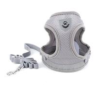 Zunea - Arnés ajustable para cachorros, perros pequeños o gatos, sin tirones, de malla suave, acolchado, arnés con correa y logotipo reflectantes, ideal para entrenamiento, salir a pasear y a correr