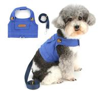 Zunea Arnés de mezclilla para perros extra pequeños y pequeños, arnés y correa para cachorros, suave para gatos, chihuahua, yorkie, para caminar, talla XS/S, ropa para mascotas, color azul claro, XXL