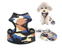 Zunea Arnés para Perro Pequeño Ajustable Seguro Cachorro Arneses de Chaleco con Correa Set para Gatos sin Tirar Transpirable Malla Suave Acolchado Yorkshire Chihuahua Camo L