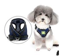 ZUNEA Arnés para Perro Pequeño Antitirones Ajustable Reflectante Arnés de Malla Suave Chaleco Gatos Arné Antifugas, Tamaños para Mascotas Perros Cachorro Chihuahua Azul Marino S