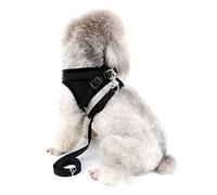 Zunea Arnés para Perro Pequeño Antitirones Reflectante Ajustable Arnés Malla Suave Acolchado Arnés para Cachorro Gato Sin Tirar a Prueba de Escape Chaleco Arnés para Mascotas Perros Gato Negro XS