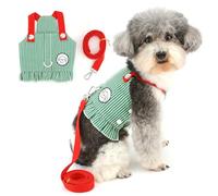 Zunea Arneses a rayas para perros de tamaño pequeño, sin tirones, bonito arnés y correa para cachorros, ropa de verano suave y transpirable, ropa de verano talla XS/S, ropa para mascotas para