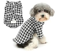 Zunea Camisa de perro a cuadros para perros de tamaño pequeño, transpirable, ropa de dormir para cachorros, pijamas de interior de dos patas, trajes de vacaciones, fiesta, ropa para mascotas, para