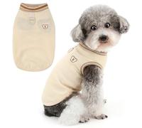 Zunea Camisa de verano para perro con anillo en D, camiseta elástica acanalada para perros pequeños, gatos, lindo oso bordado, chaleco básico, ropa suave y transpirable para mascotas para chihuahua