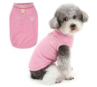 Zunea Camisa de verano para perro con anillo en D, camiseta elástica acanalada para perros pequeños, gatos, lindo oso bordado, chaleco básico, ropa suave y transpirable para mascotas para chihuahua